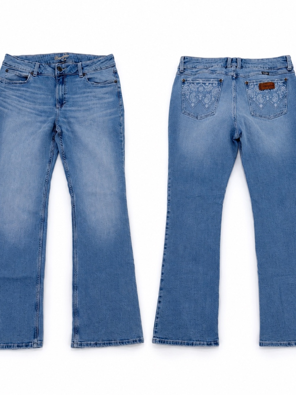 Vintage Wrangler Boot Cut Jeans – Y2K Light Wash Flare Denim 33x34